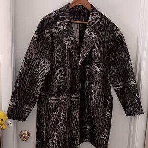 Marc New York Cheetah Trench Coat Size Large Used